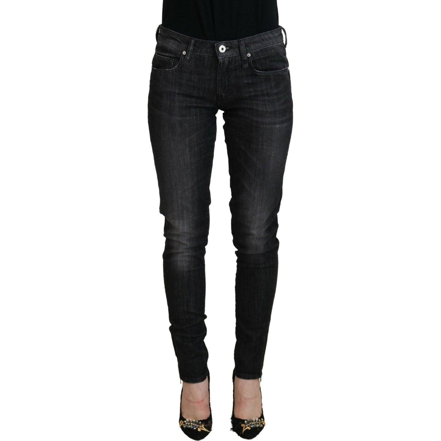 Fiorucci Chic Black Low Waist Skinny Jeans Fiorucci Black