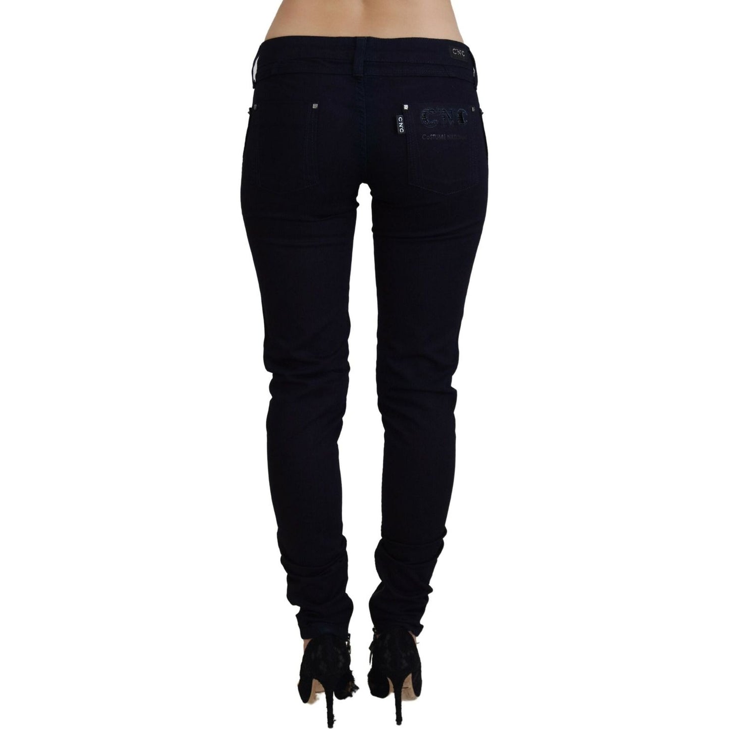 Costume National Chic Black Low Waist Denim Skinny Jeans Costume National Black