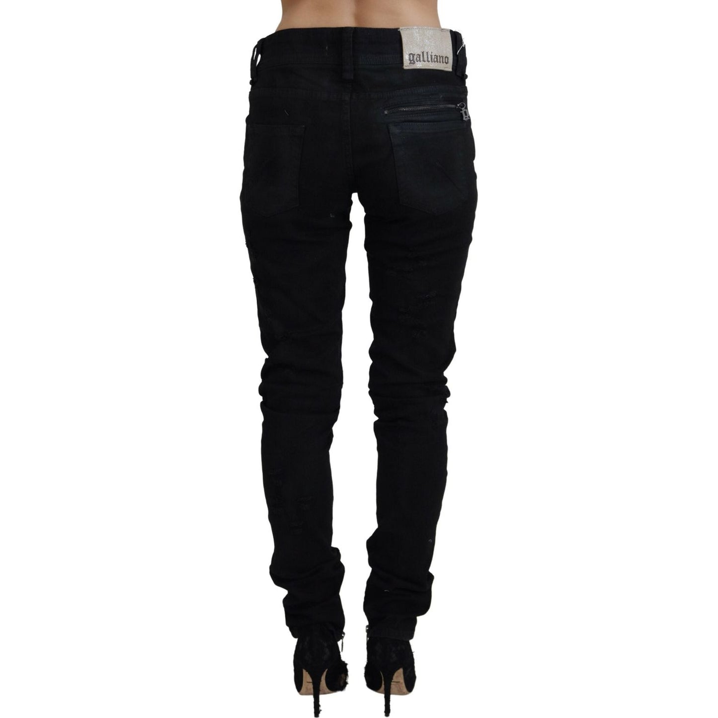 John Galliano Chic Mid Waist Flared Black Jeans John Galliano Black