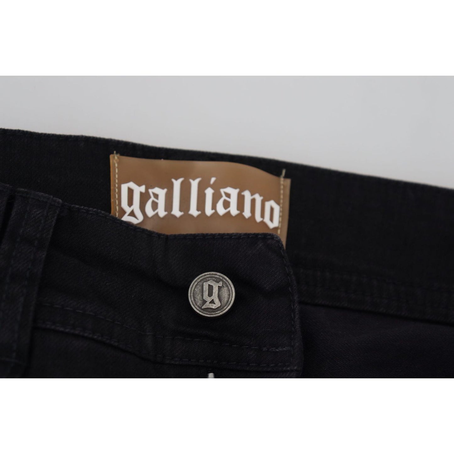 John Galliano Chic Mid Waist Flared Black Jeans John Galliano Black