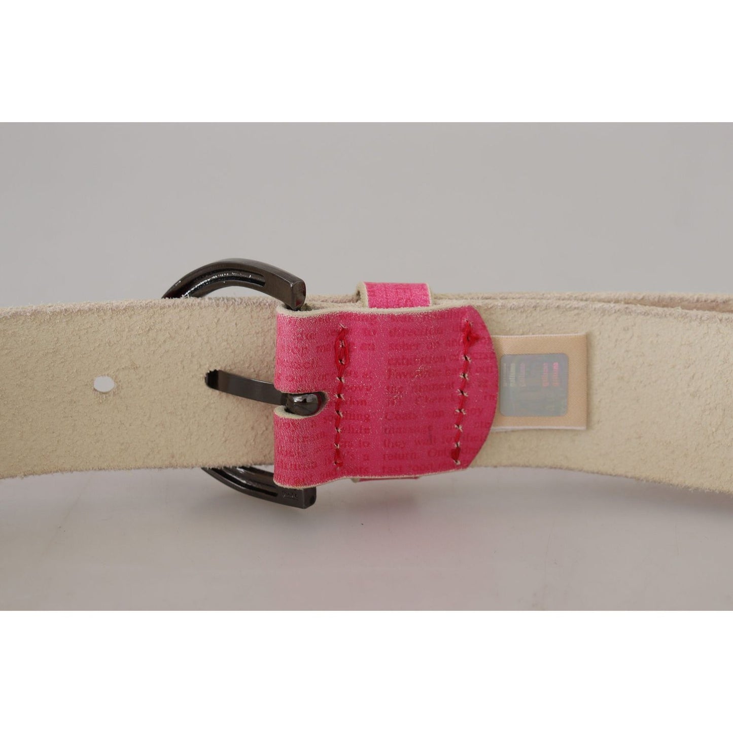 John Galliano Elegant Pink Leather Fashion Belt John Galliano Dark Gray