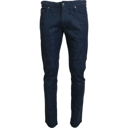 Exte Blue Cotton Tapered Slim Fit Men Casual Denim Jeans