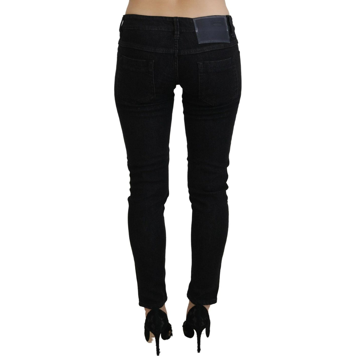 Acht Sleek Cotton Slim Fit Denim In Black Acht Black