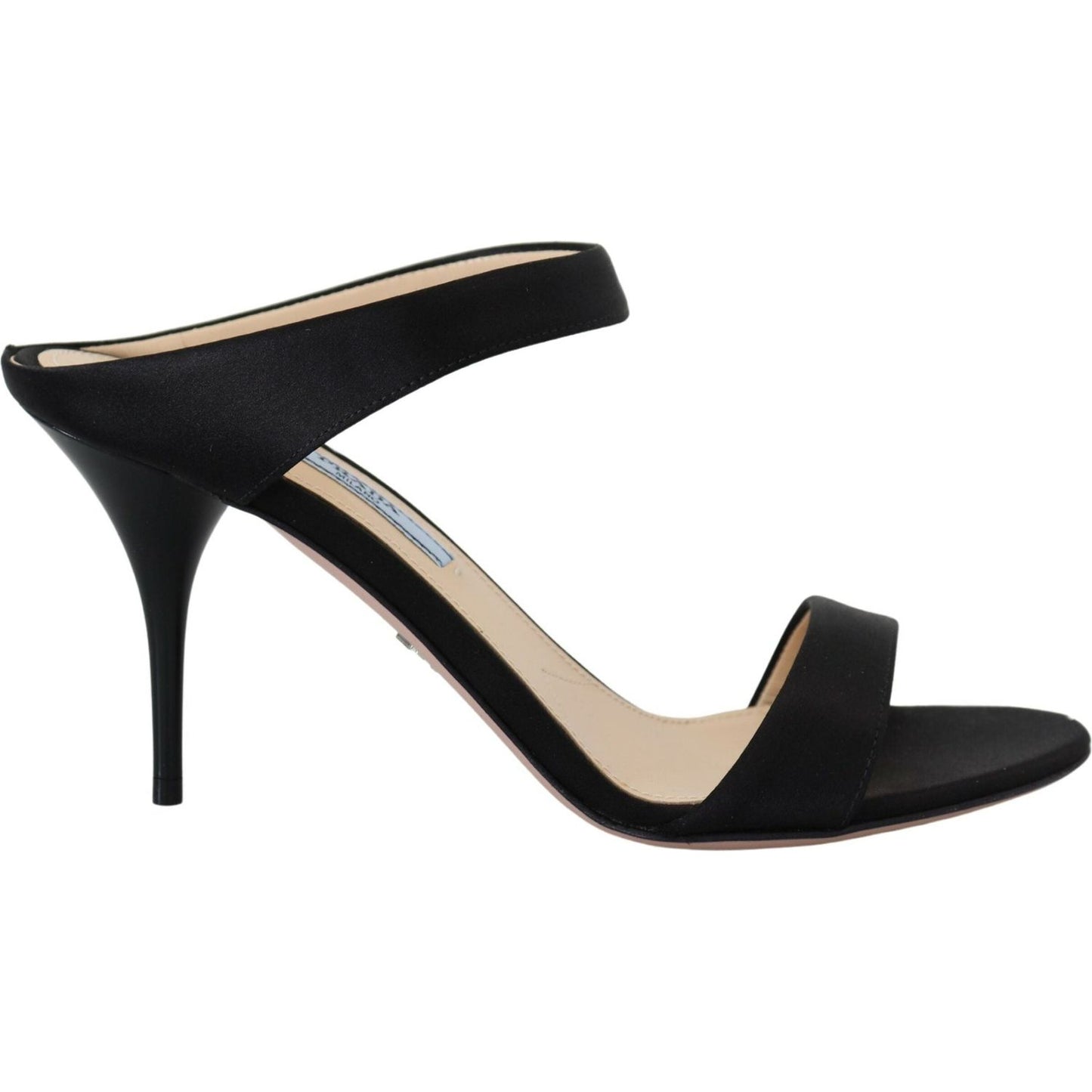 Prada Elegant Black Leather Heels Pumps Prada Gray