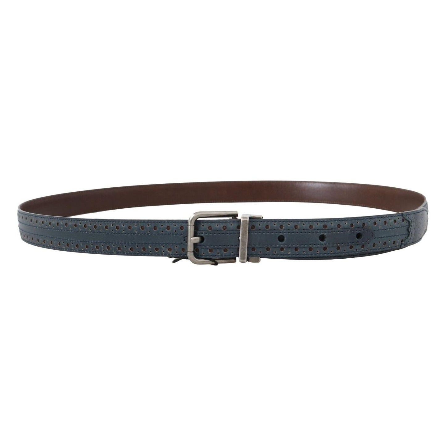 Dolce & Gabbana Elegant Blue Leather Men's Belt Dolce & Gabbana Dark Slate Gray