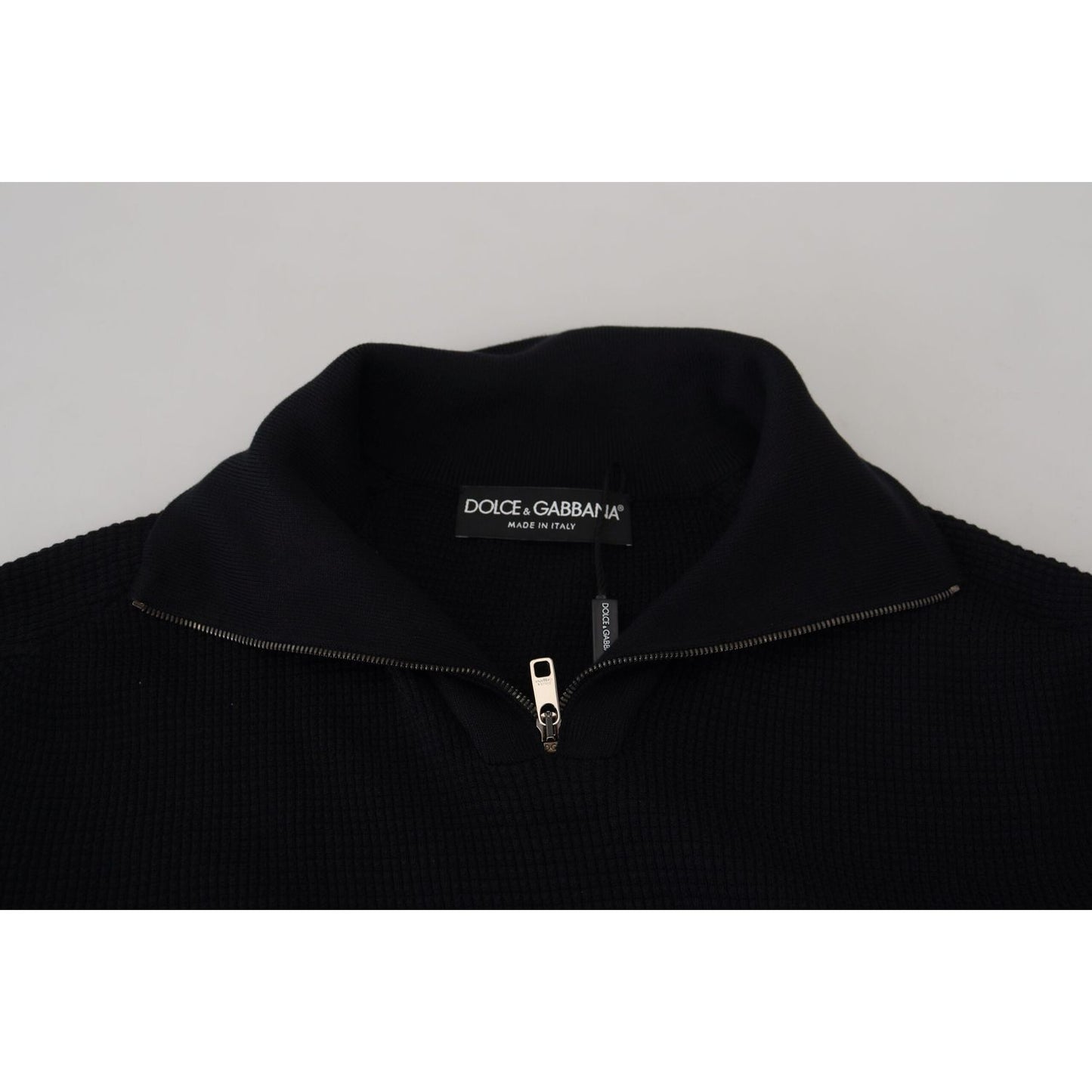 Dolce & Gabbana Elegant Silk Blend Black Pullover Sweater Dolce & Gabbana Black