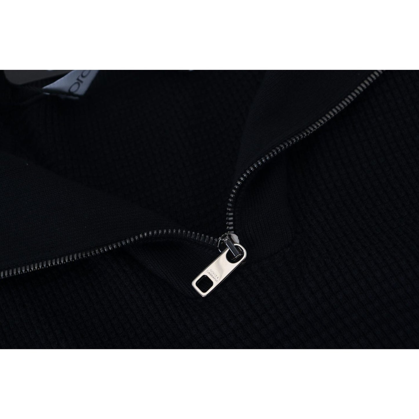 Dolce & Gabbana Elegant Silk Blend Black Pullover Sweater Dolce & Gabbana Black