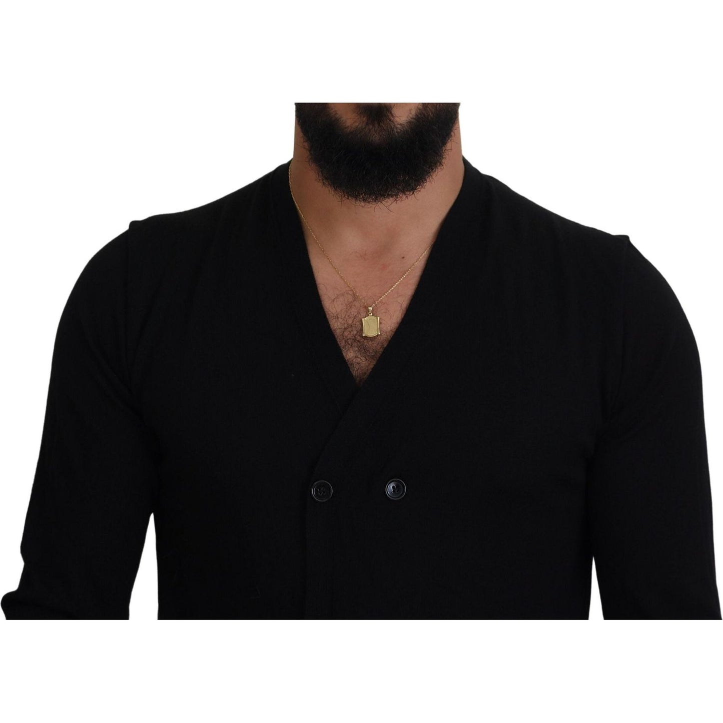 Dolce & Gabbana Elegant Black Cashmere Cardigan Sweater Dolce & Gabbana Black