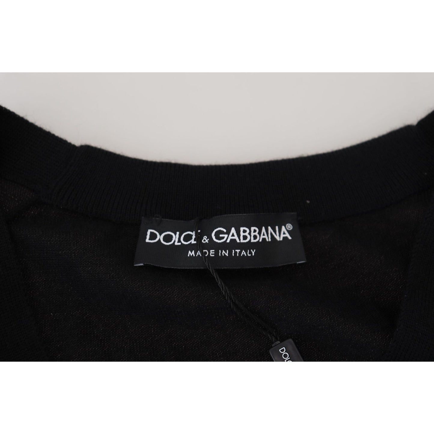 Dolce & Gabbana Elegant Black Cashmere Cardigan Sweater Dolce & Gabbana Black