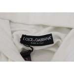 Dolce & Gabbana White Cotton Hooded Sweatshirt Logo Sweater TSH84009-48