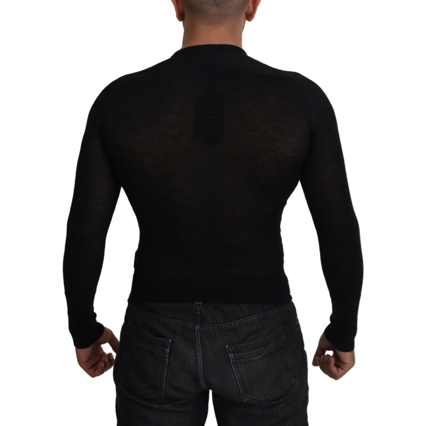 Dolce & Gabbana Elegant Black Cashmere Pullover Sweater Dolce & Gabbana Black