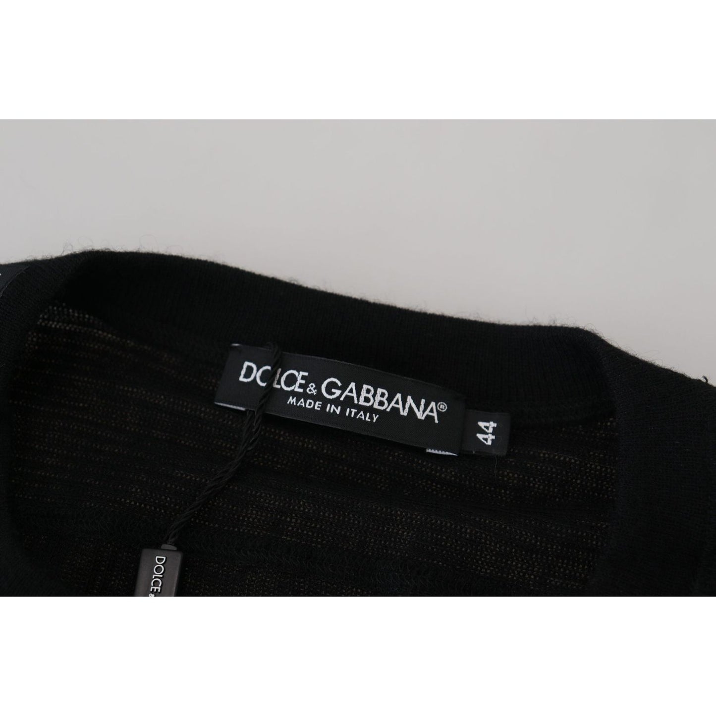Dolce & Gabbana Elegant Black Cashmere Pullover Sweater Dolce & Gabbana Black