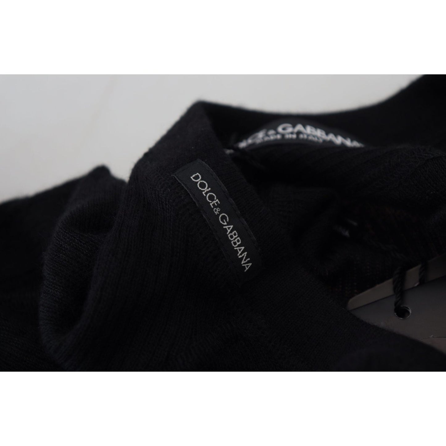 Dolce & Gabbana Elegant Black Cashmere Pullover Sweater Dolce & Gabbana Gray