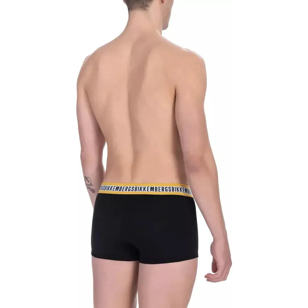 Bikkembergs Black Cotton Men's Trunk Pack Bikkembergs Rosy Brown