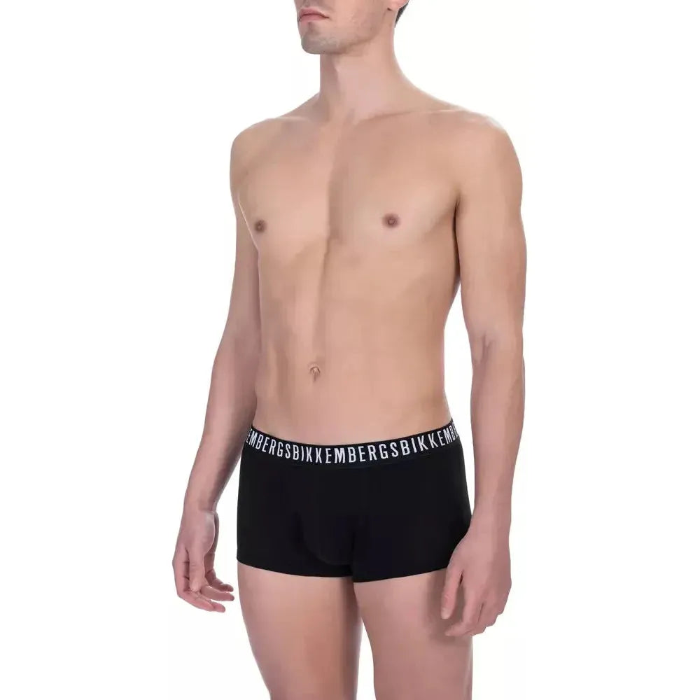 Bikkembergs Black Cotton Men's Trunk Underwear Pack Bikkembergs Rosy Brown