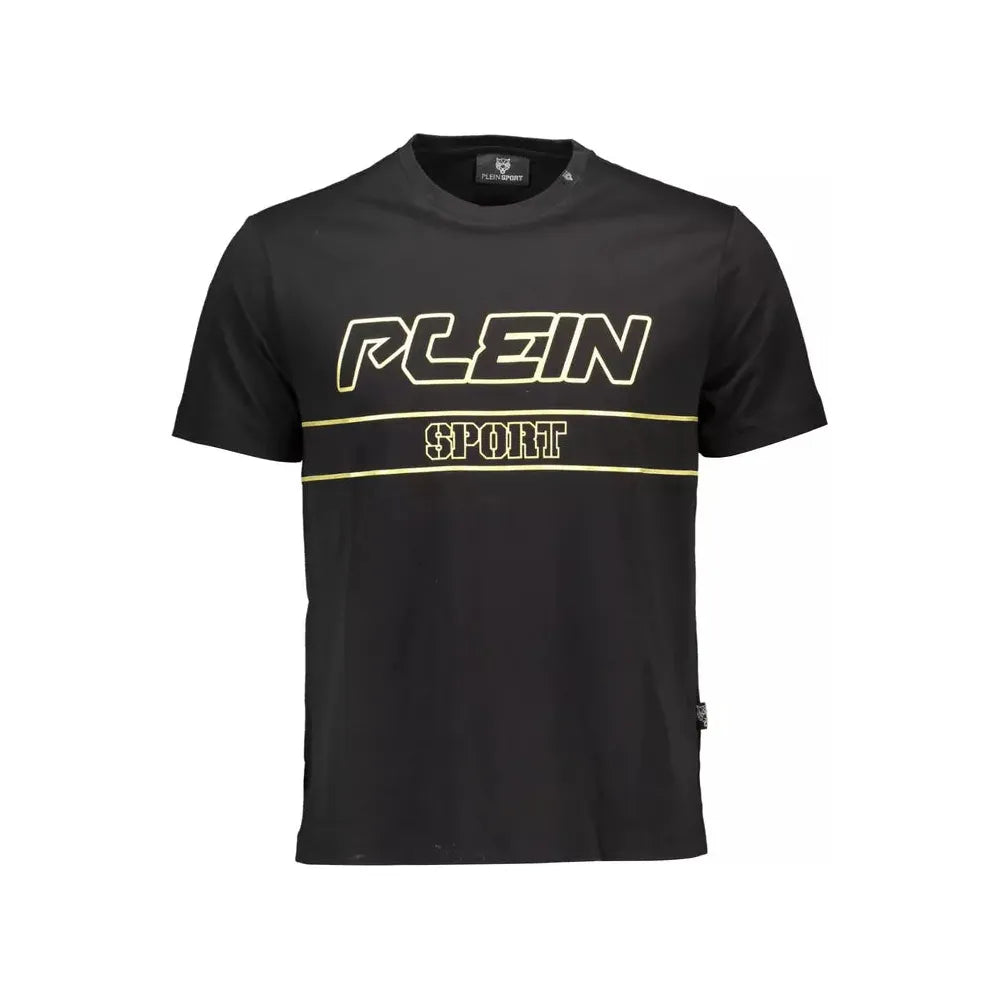 Plein Sport Black Cotton Men T-Shirt Plein Sport Dark Slate Gray