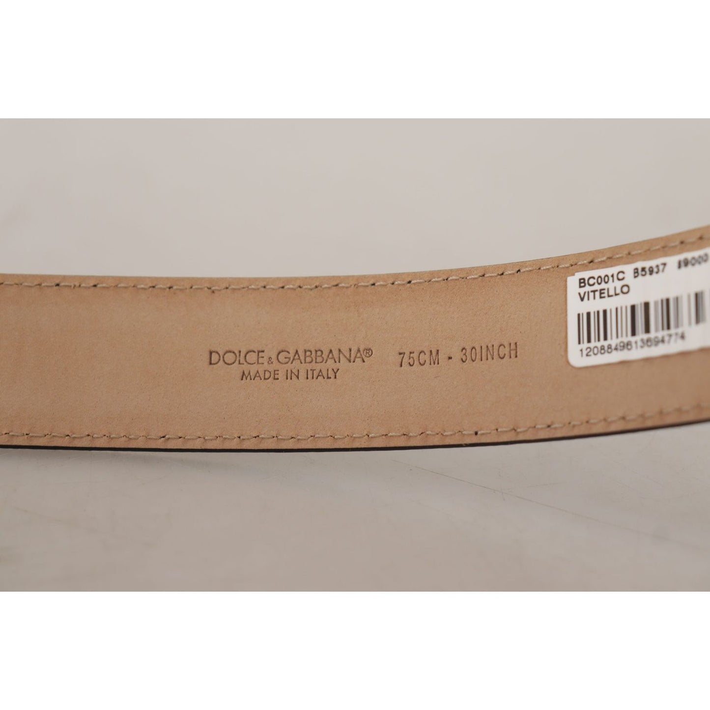 Dolce & Gabbana Sleek Black Authentic Leather Belt Dolce & Gabbana Rosy Brown