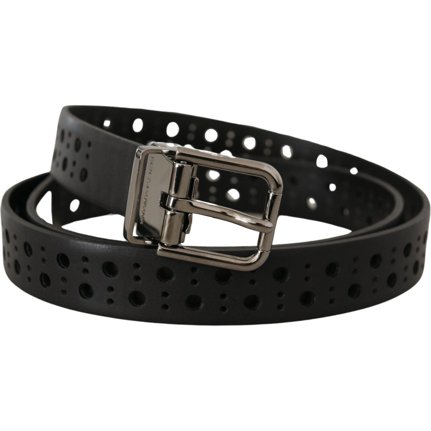 Dolce & Gabbana Elegant Black Leather Belt with Metal Buckle Dolce & Gabbana Black