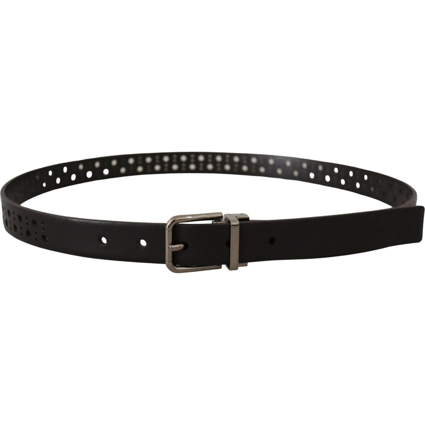 Dolce & Gabbana Elegant Black Leather Belt with Metal Buckle Dolce & Gabbana Black