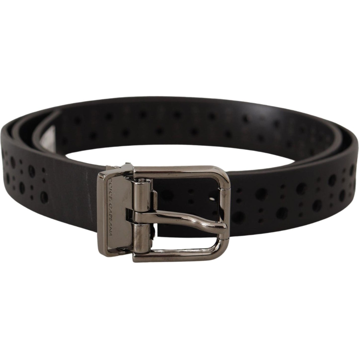 Dolce & Gabbana Elegant Black Leather Belt with Metal Buckle Dolce & Gabbana Black