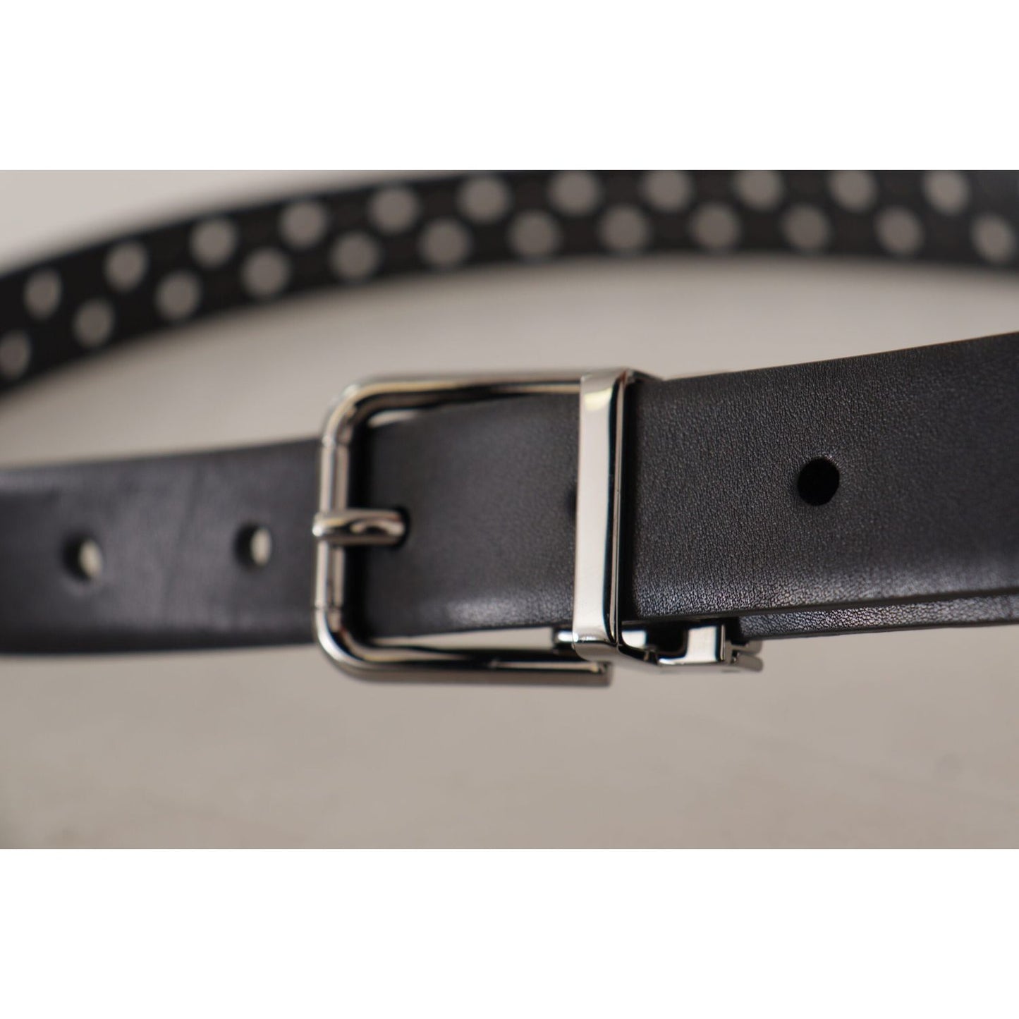 Dolce & Gabbana Elegant Black Leather Belt with Metal Buckle Dolce & Gabbana Dim Gray