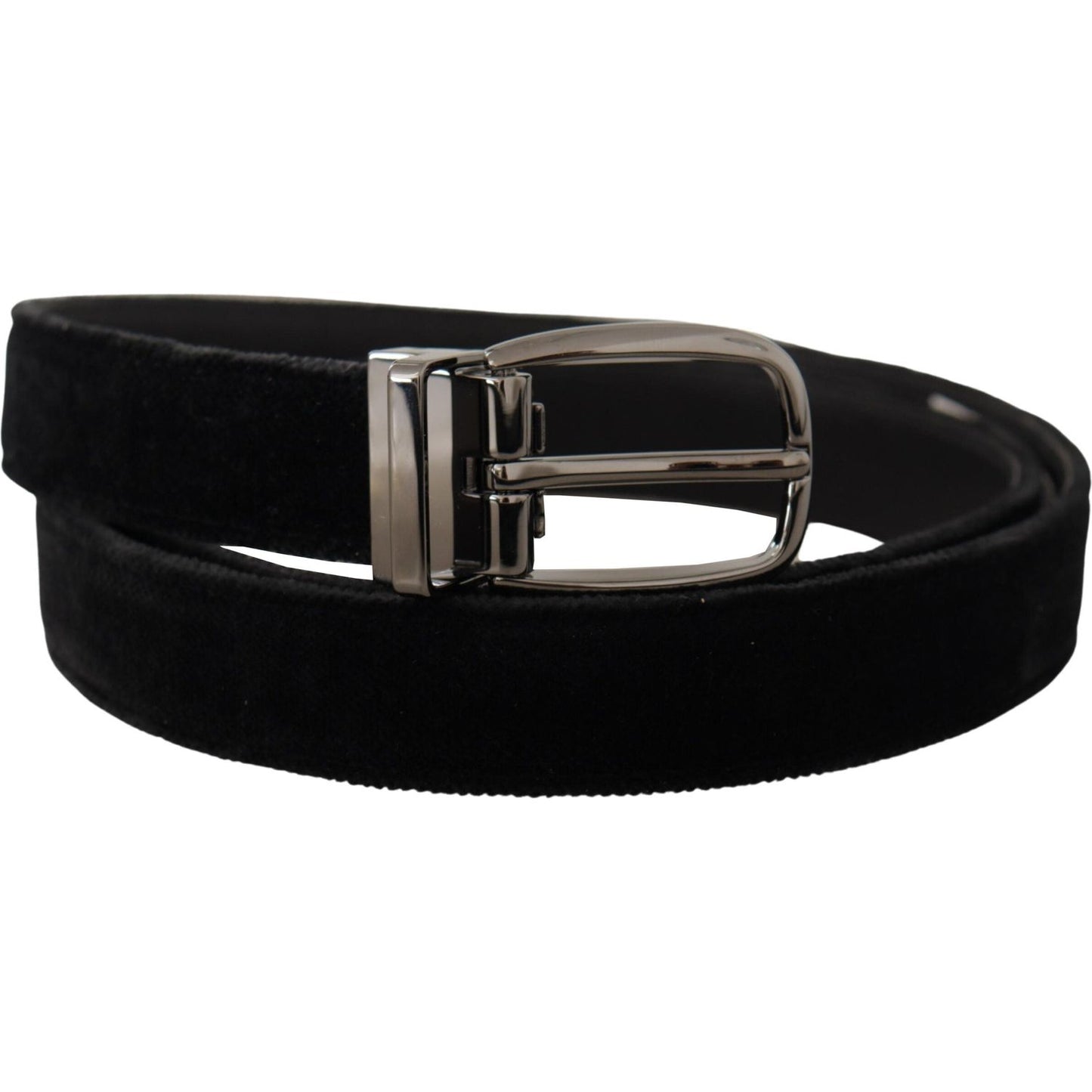 Dolce & Gabbana Elegant Black Velvet Designer Belt Dolce & Gabbana Black