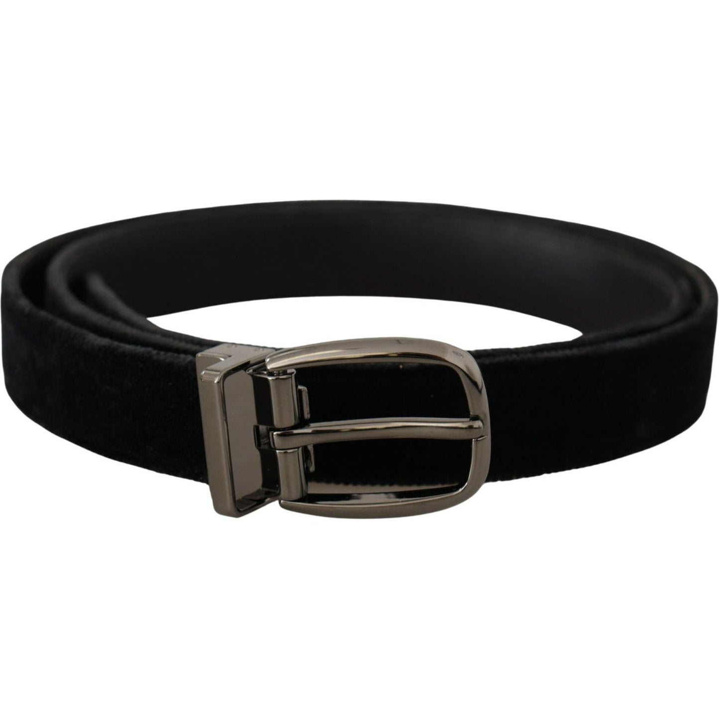 Dolce & Gabbana Elegant Black Velvet Designer Belt Dolce & Gabbana Black