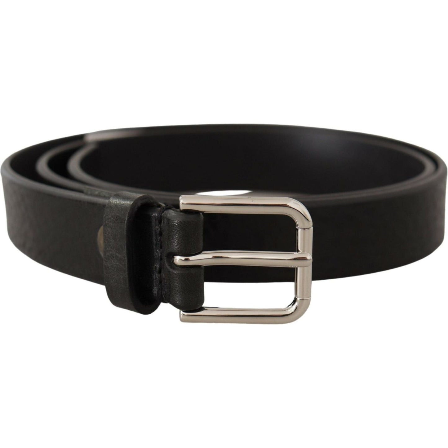 Dolce & Gabbana Elegant Black Leather Belt with Metal Buckle Dolce & Gabbana Black