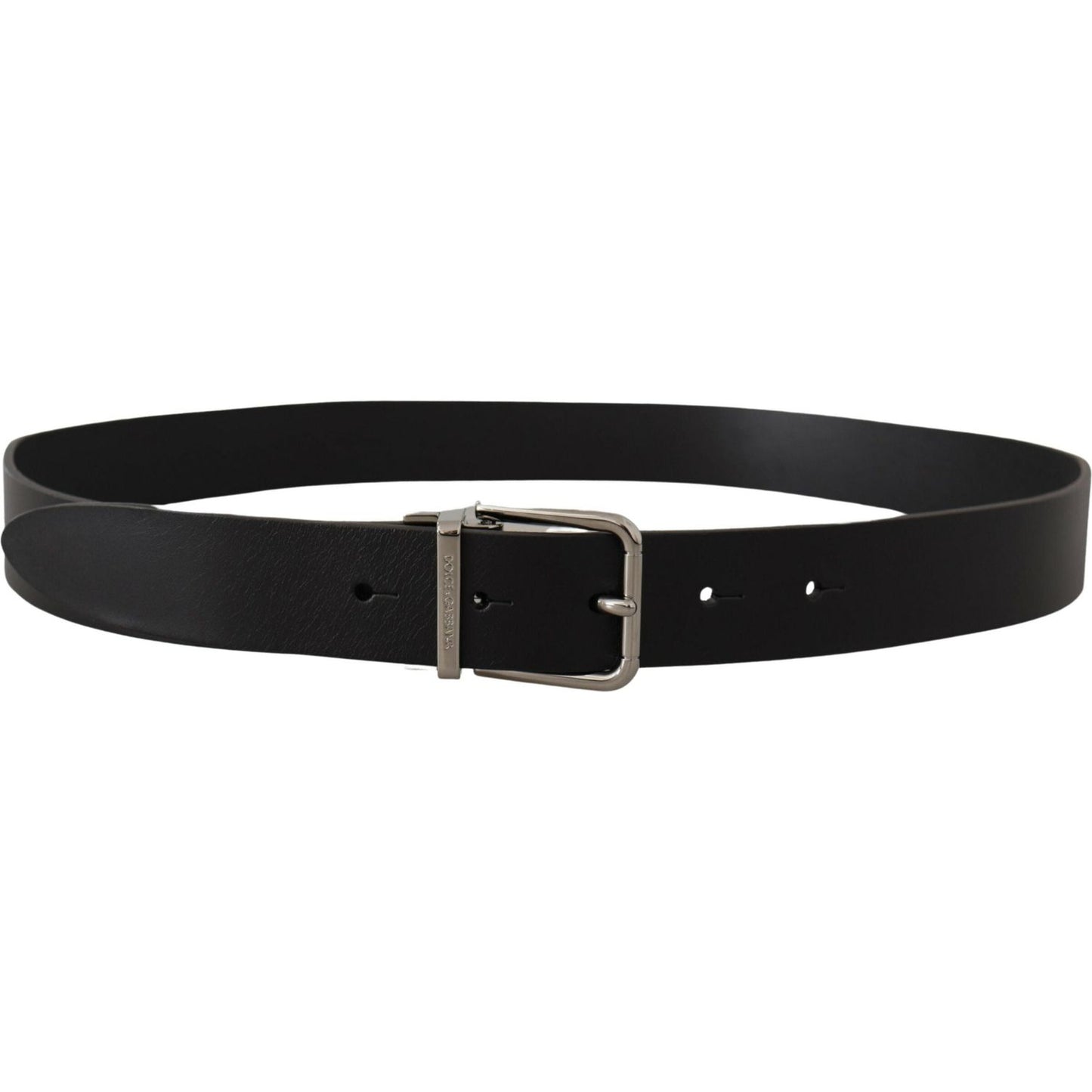 Dolce & Gabbana Elegant Black Leather Belt with Metal Buckle Dolce & Gabbana Black