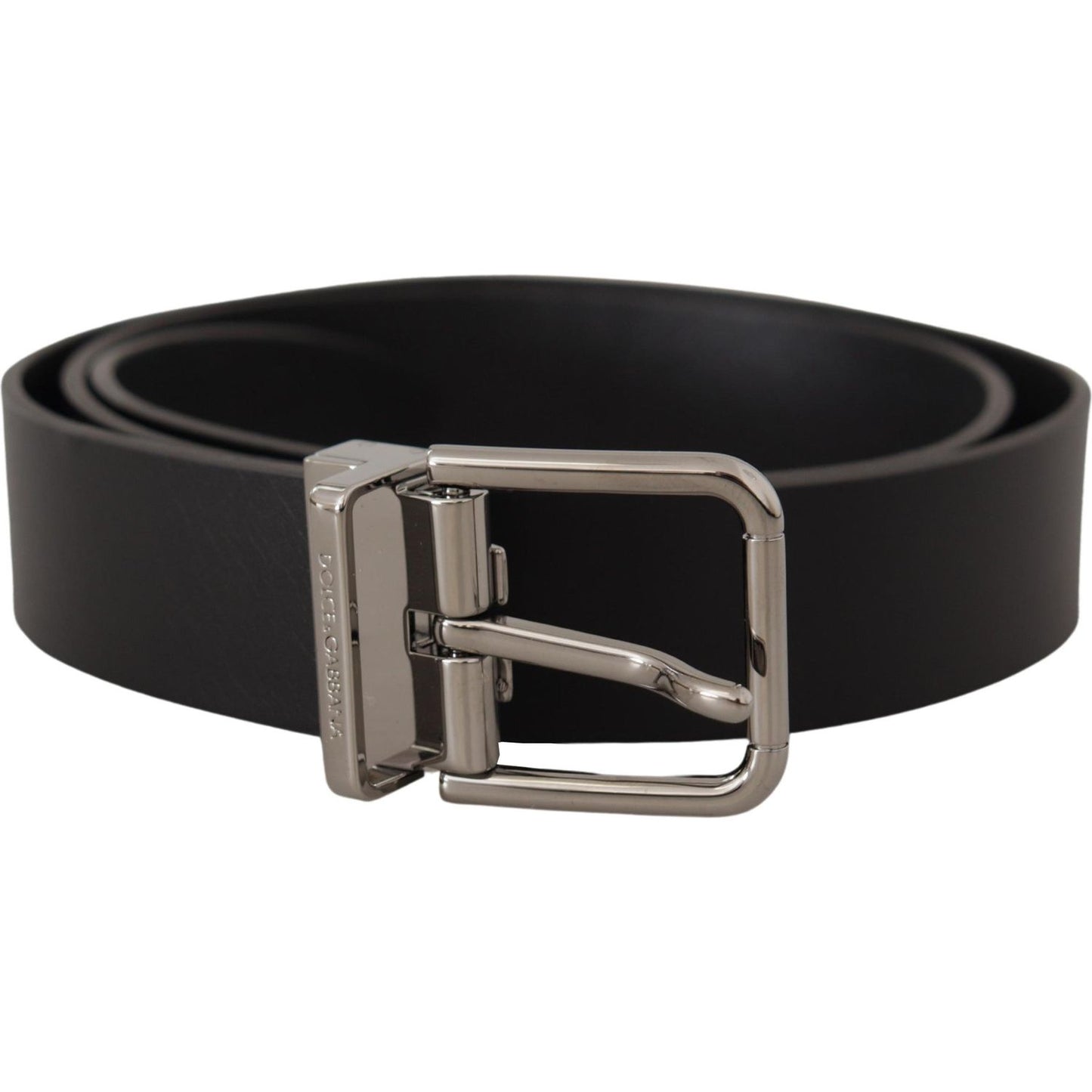 Dolce & Gabbana Elegant Black Leather Belt with Metal Buckle Dolce & Gabbana Black