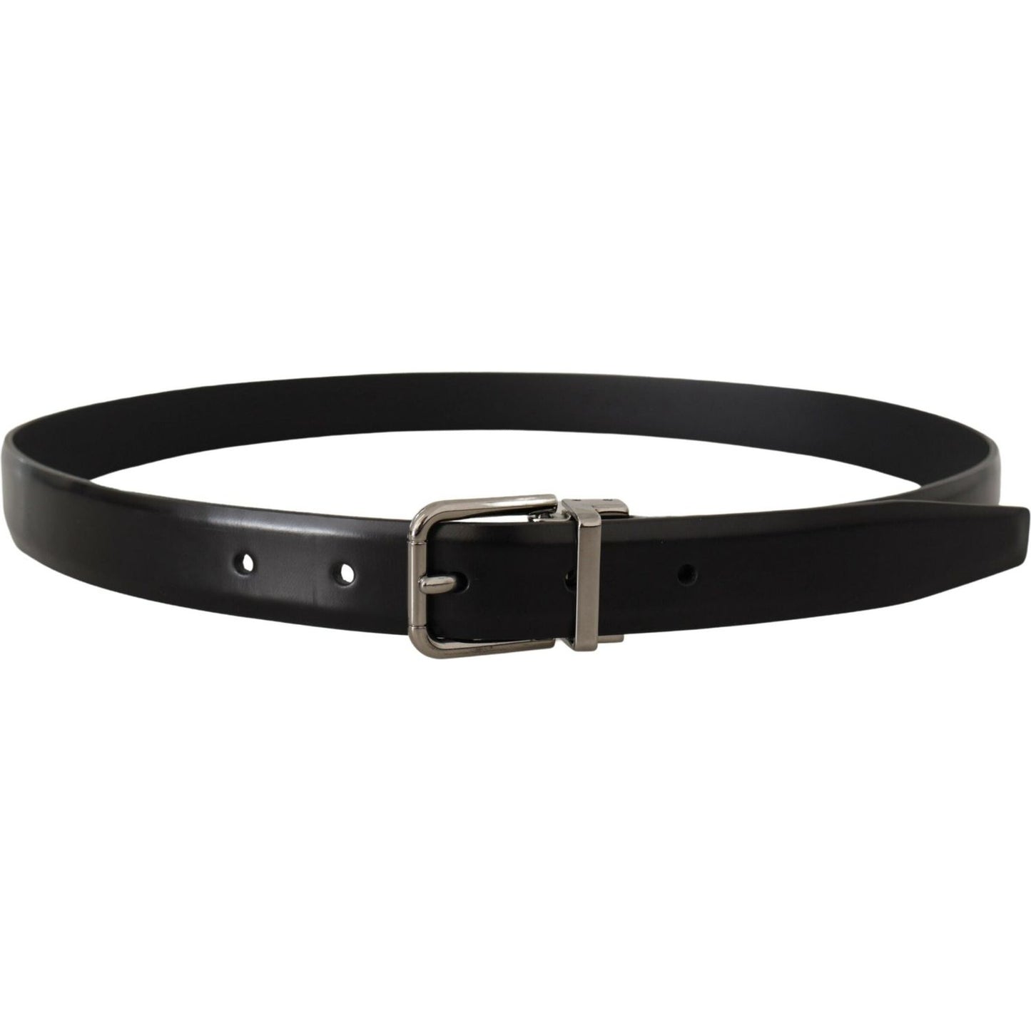 Dolce & Gabbana Elegant Black Leather Belt with Metal Buckle Dolce & Gabbana Black