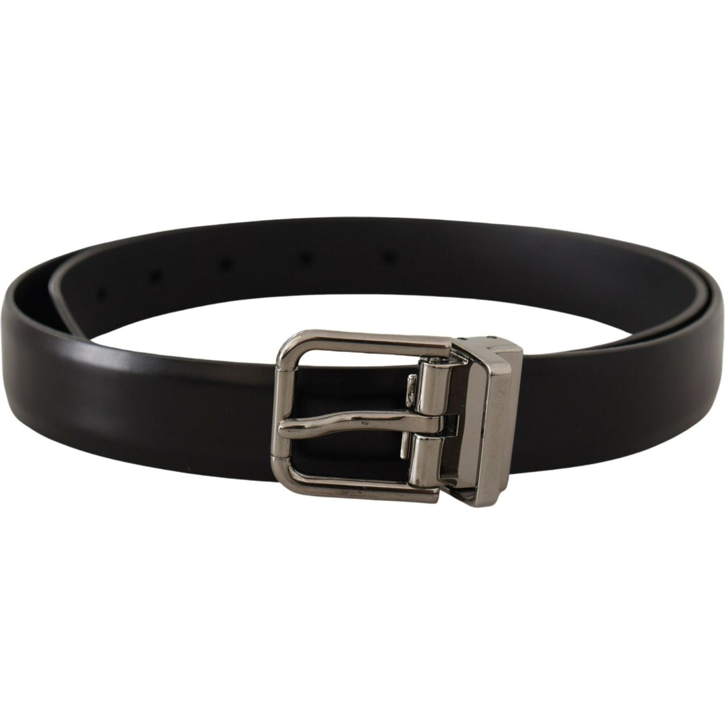 Dolce & Gabbana Elegant Black Leather Belt with Metal Buckle Dolce & Gabbana Black