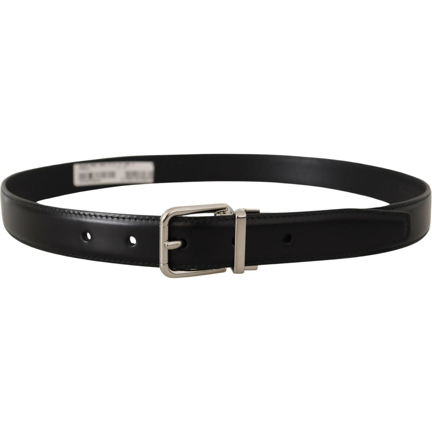 Dolce & Gabbana Sleek Black Leather Belt with Metal Buckle Dolce & Gabbana Black