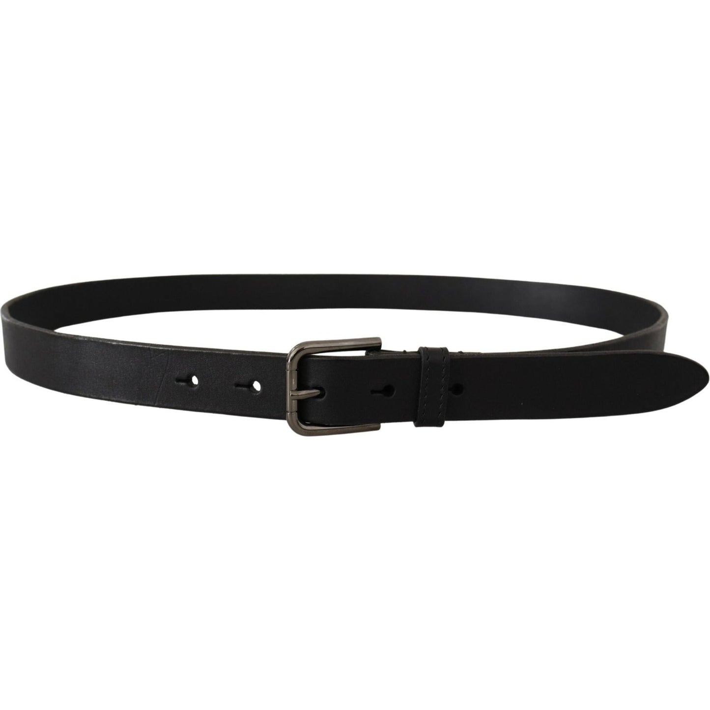 Dolce & Gabbana Elegant Black Leather Belt with Metal Buckle Dolce & Gabbana Black
