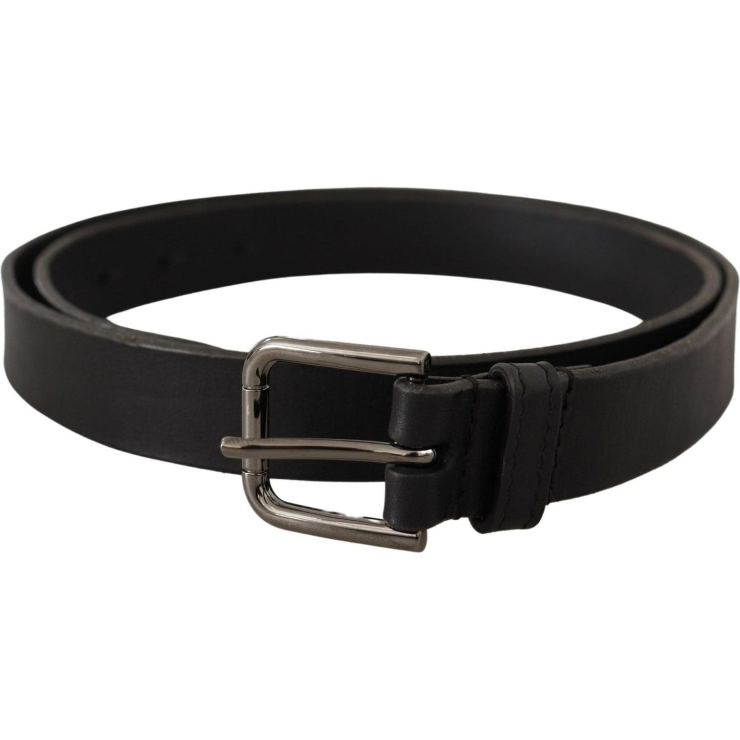 Dolce & Gabbana Elegant Black Leather Belt with Metal Buckle Dolce & Gabbana Black