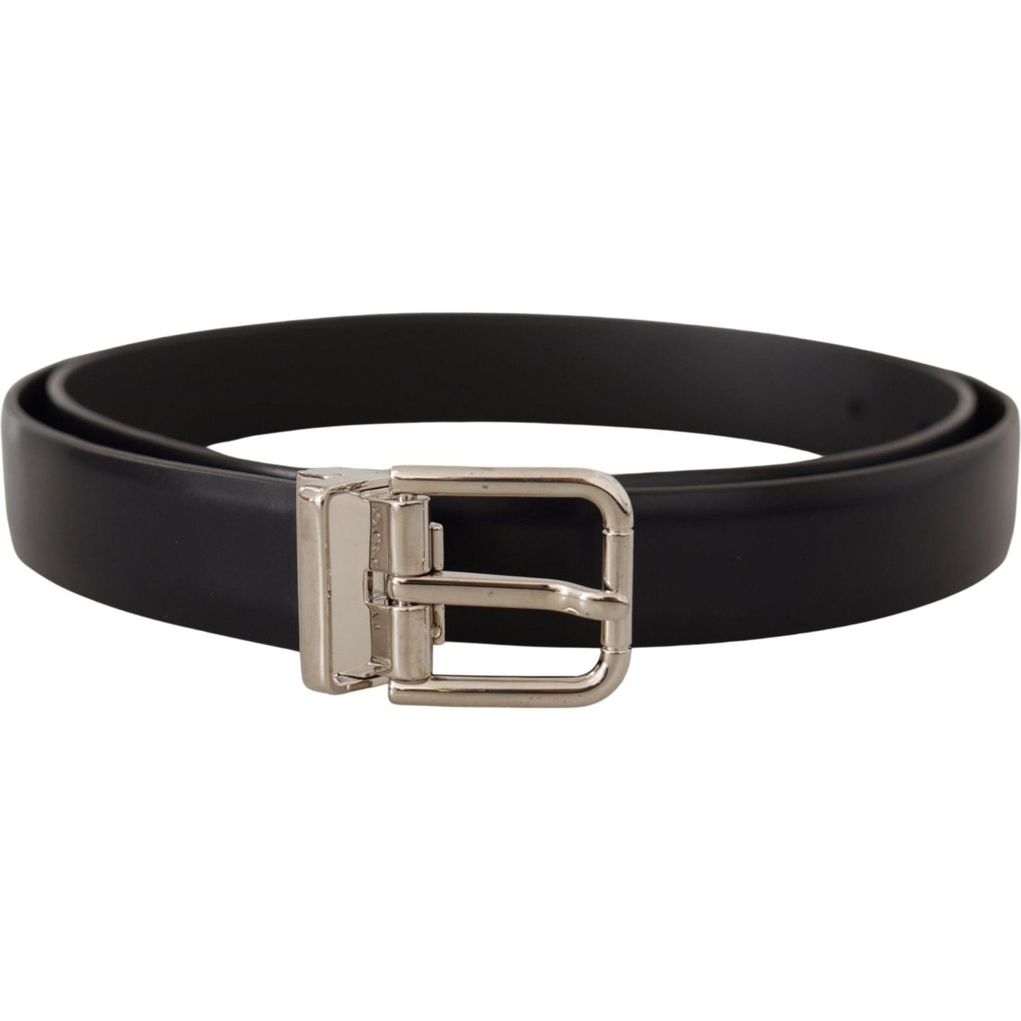 Dolce & Gabbana Elegant Leather Belt with Metal Buckle Dolce & Gabbana Black