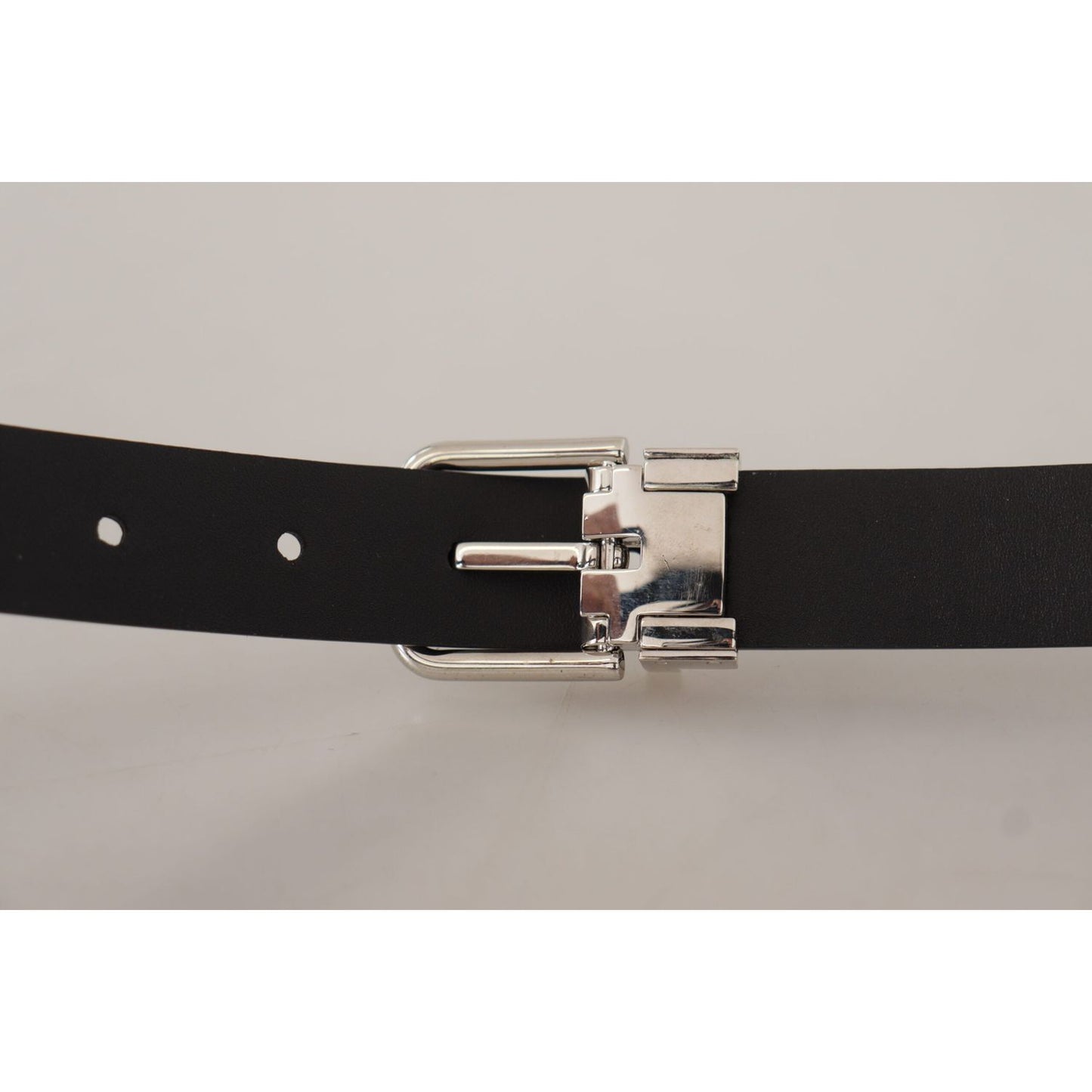 Dolce & Gabbana Elegant Leather Belt with Metal Buckle Dolce & Gabbana Gray