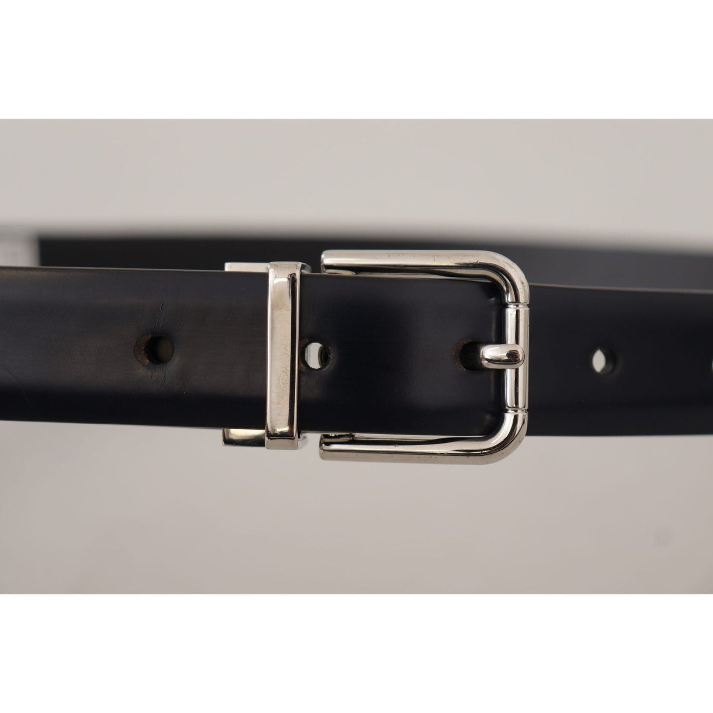 Dolce & Gabbana Elegant Leather Belt with Metal Buckle Dolce & Gabbana Gray