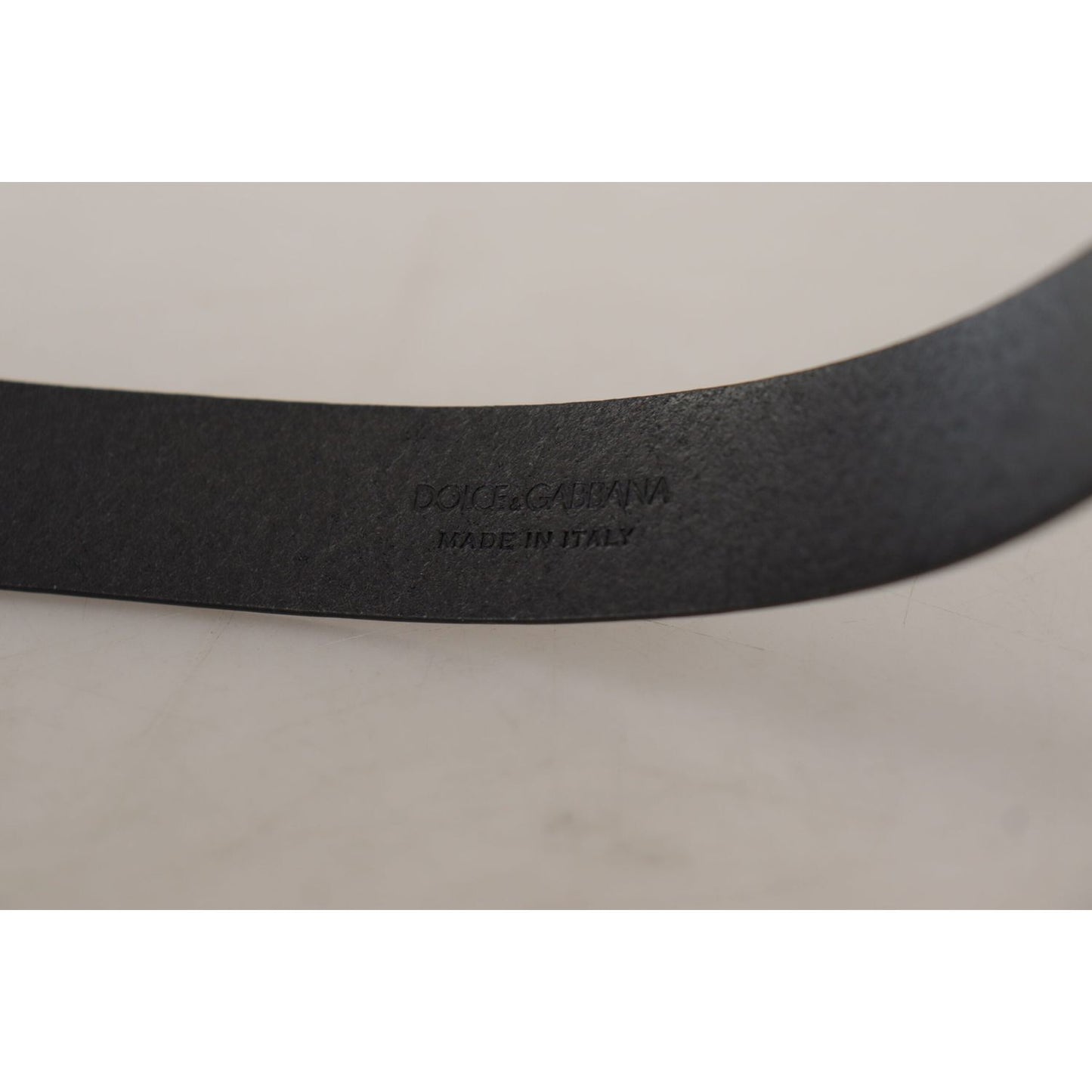 Dolce & Gabbana Elegant Black Leather Classic Belt Dolce & Gabbana Dark Gray
