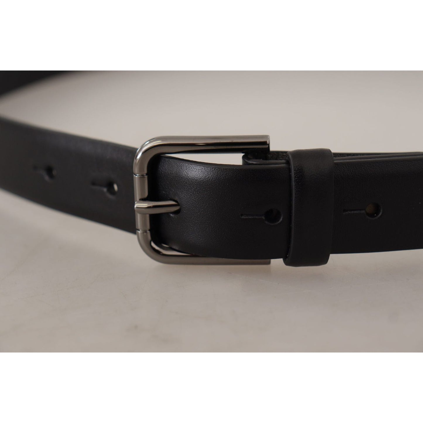 Dolce & Gabbana Elegant Black Leather Classic Belt Dolce & Gabbana Dark Gray