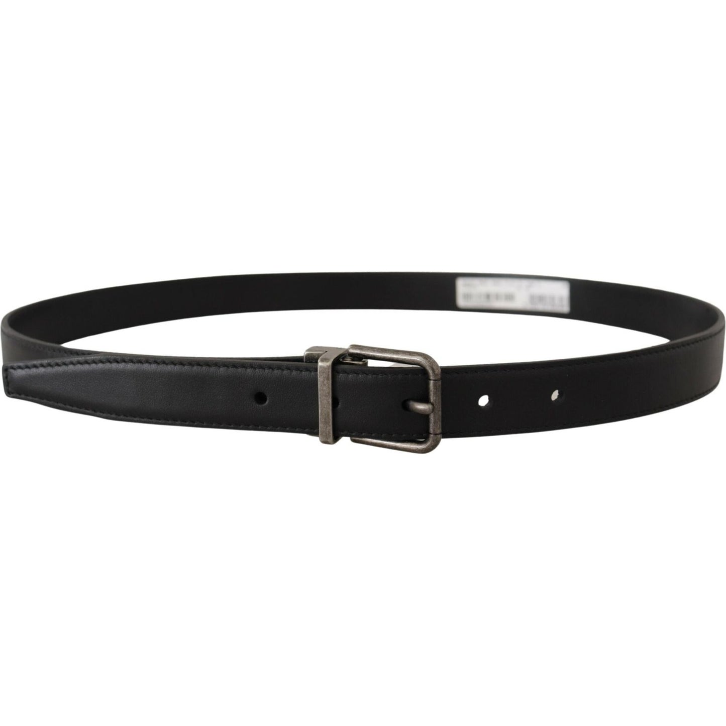 Dolce & Gabbana Elegant Black Leather Belt with Metal Buckle Dolce & Gabbana Dark Slate Gray