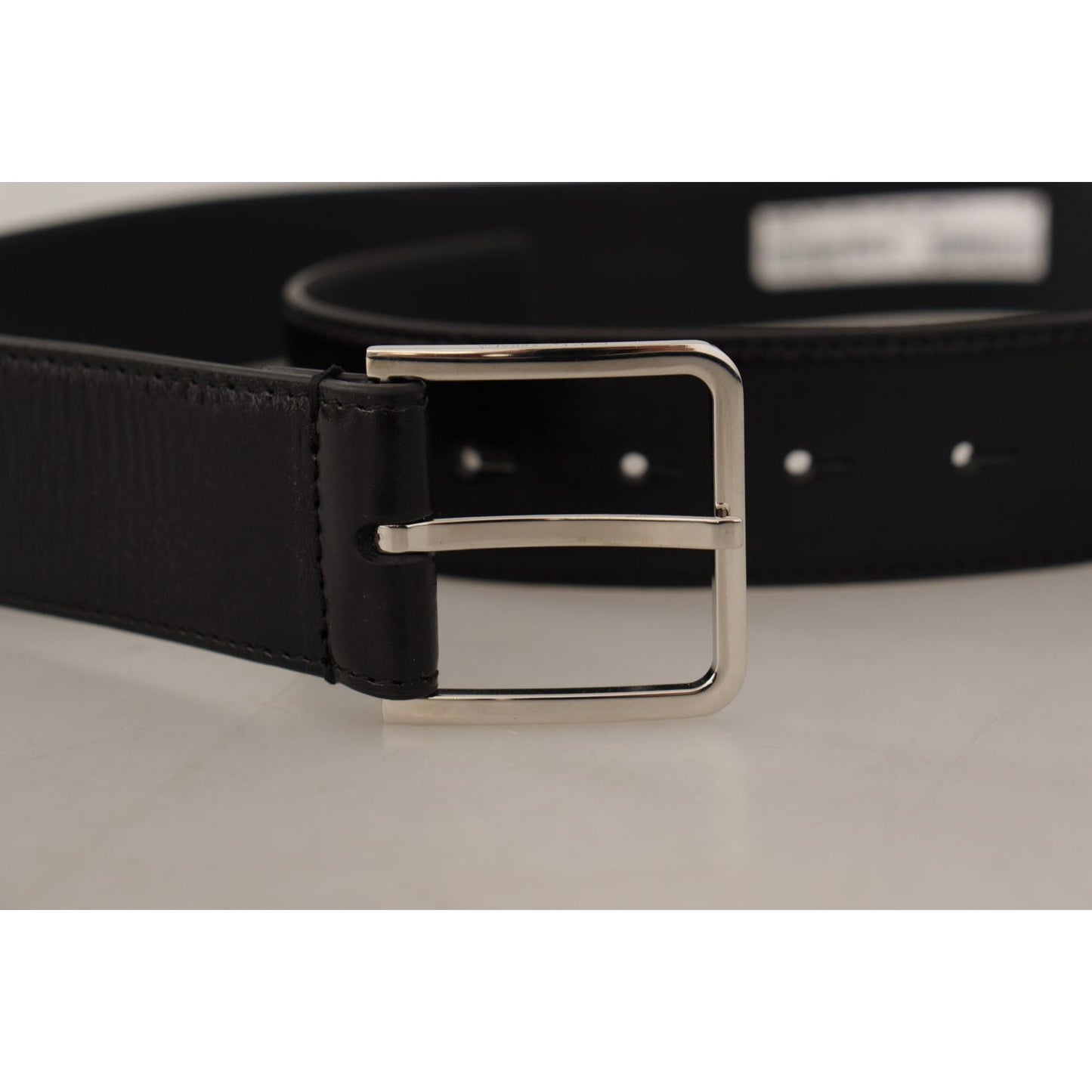 Dolce & Gabbana Elegant Leather Belt with Metal Buckle Dolce & Gabbana Black