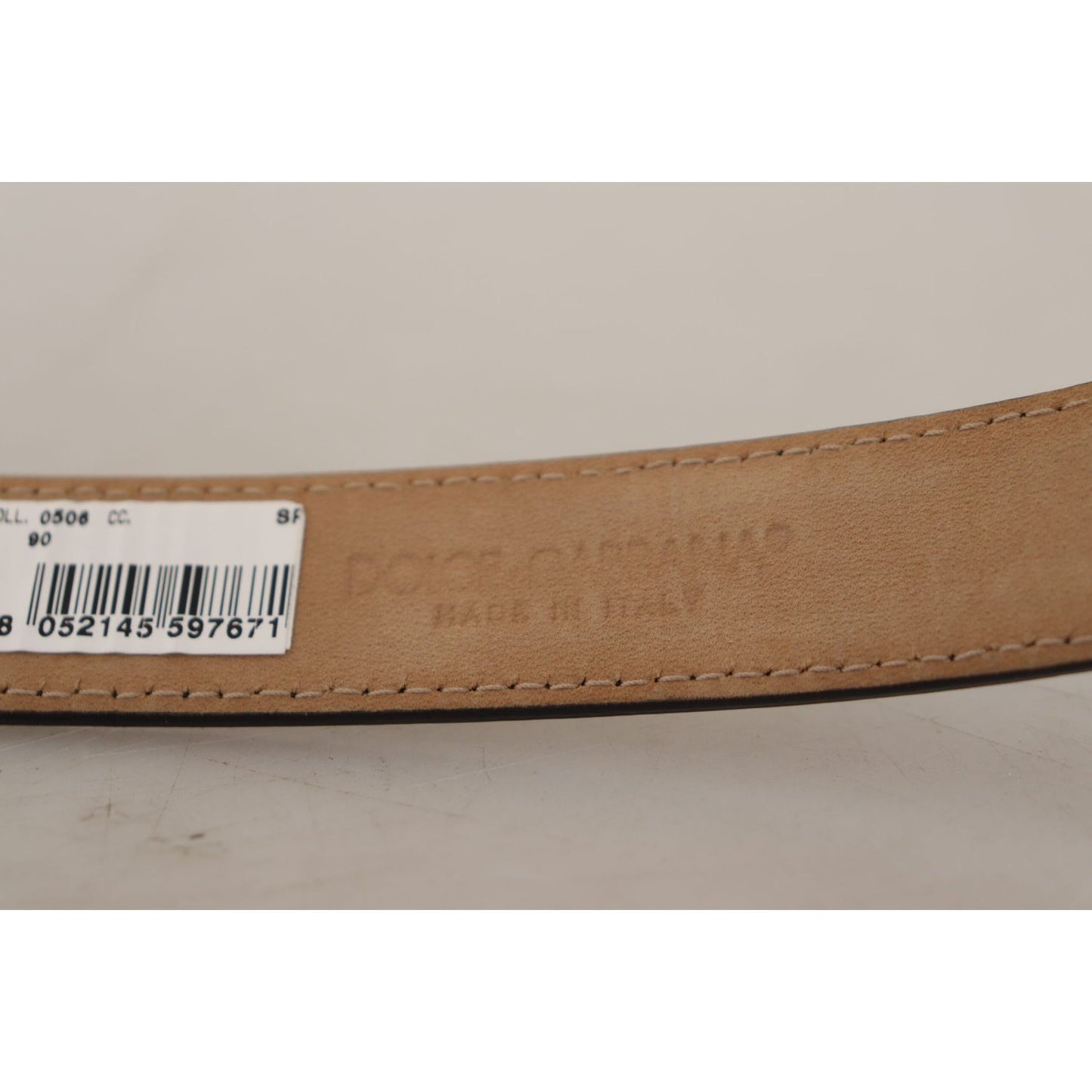 Dolce & Gabbana Sleek Black Leather Belt with Metal Buckle Dolce & Gabbana Rosy Brown