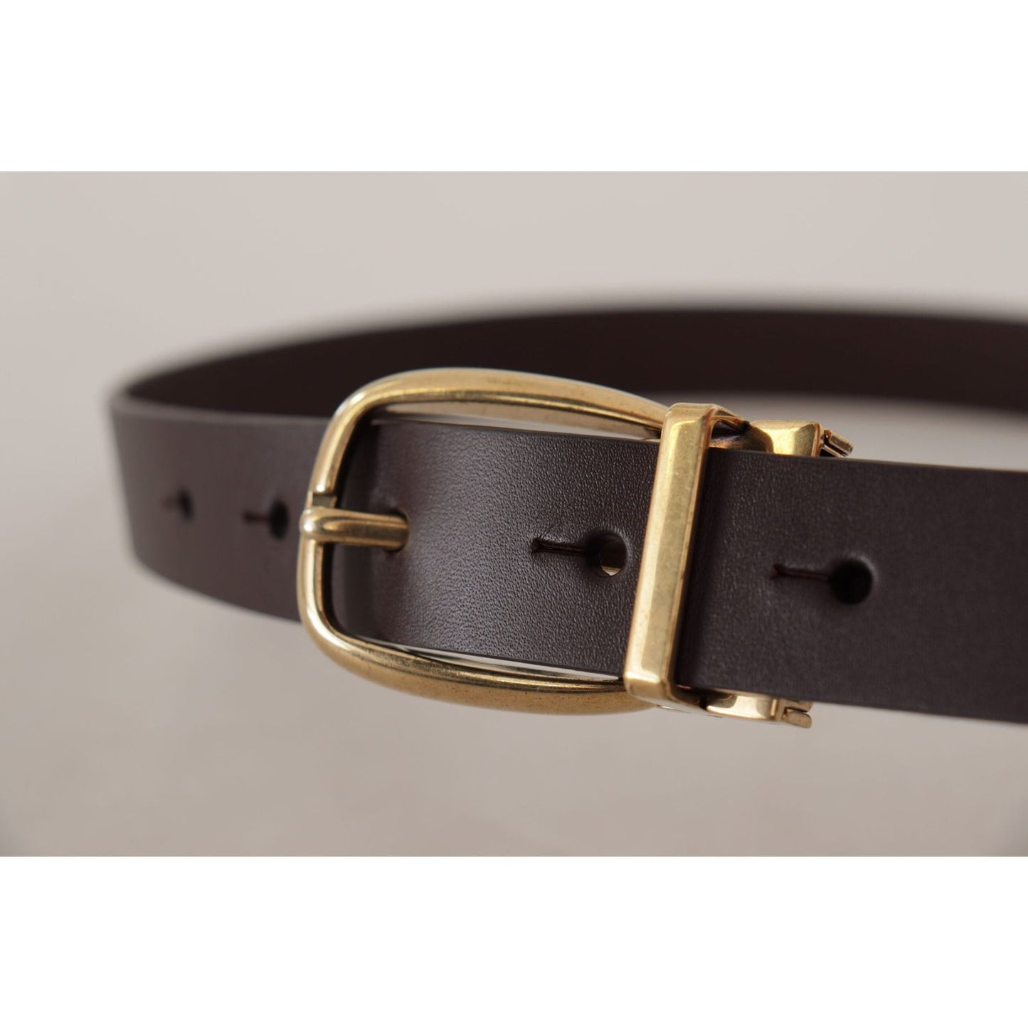 Dolce & Gabbana Elegant Dark Brown Leather Belt Dolce & Gabbana Gray
