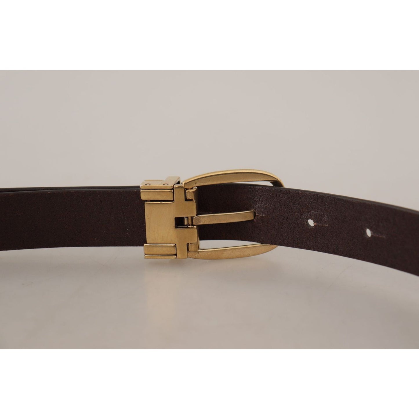 Dolce & Gabbana Elegant Dark Brown Leather Belt Dolce & Gabbana Gray