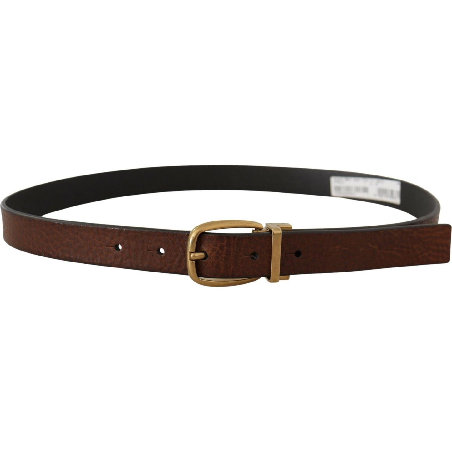Dolce & Gabbana Elegant Brown Leather Belt with Logo Buckle Dolce & Gabbana Dark Slate Gray