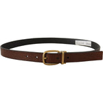 Dolce & Gabbana Elegant Brown Leather Belt with Logo Buckle Dolce & Gabbana Dark Slate Gray