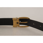 Dolce & Gabbana Elegant Brown Leather Belt with Logo Buckle Dolce & Gabbana Dark Gray