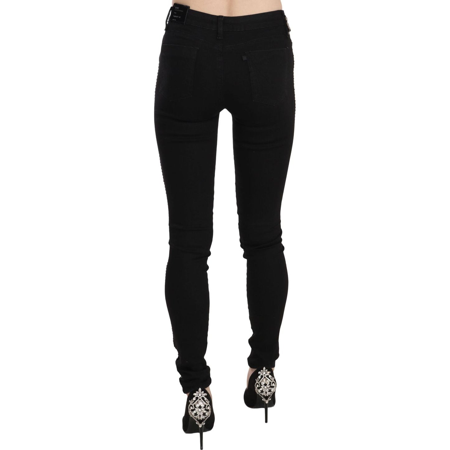 Costume National Chic Mid Waist Skinny Black Denim Costume National Black