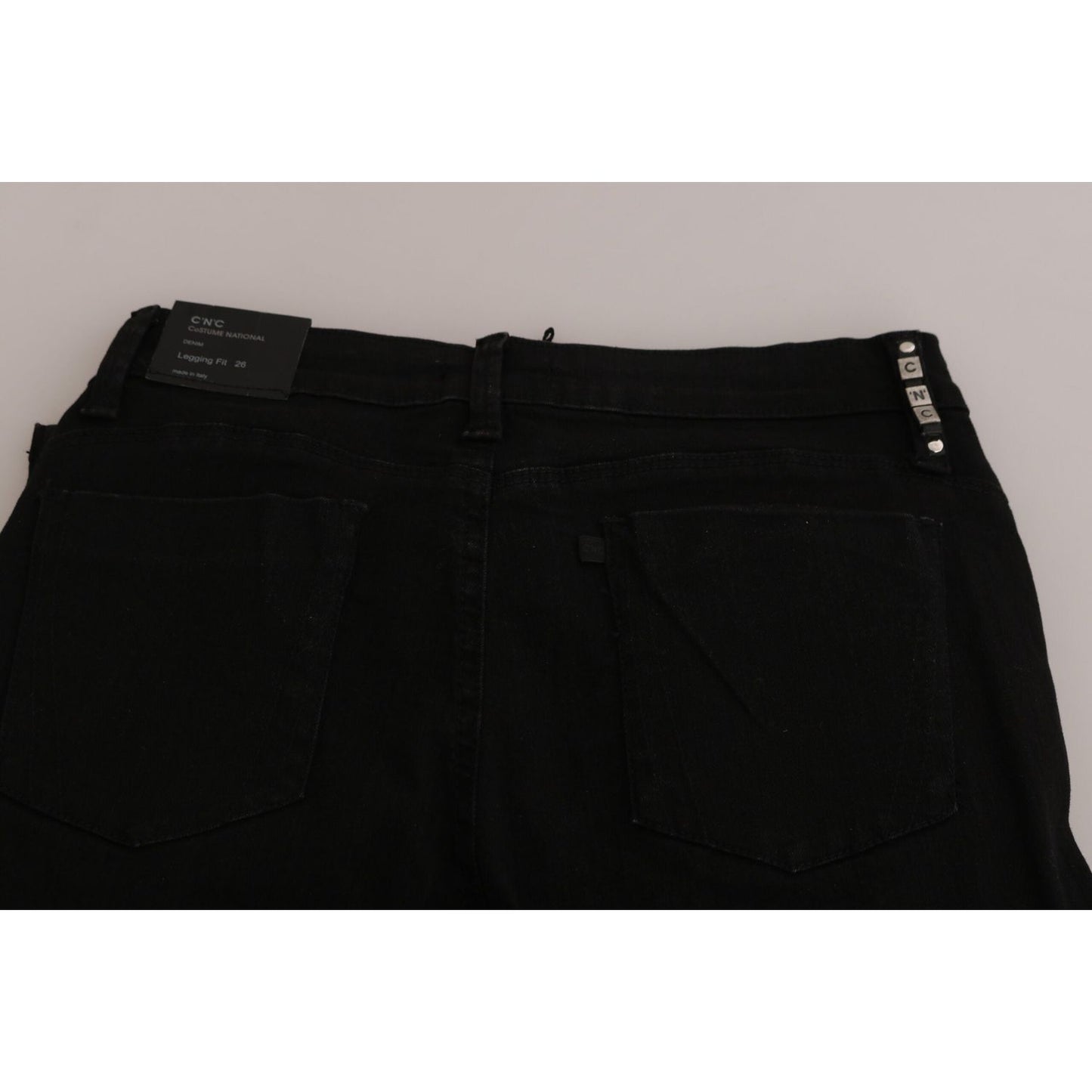 Costume National Chic Mid Waist Skinny Black Denim Costume National Black